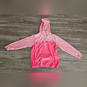Columbia PFG Lightweight Pullover 1/2 Snap Hoodie Outdoors Pink Womens Size: L